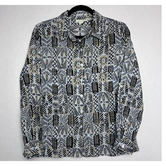 Appleseed's Petite Button Up Floral Print Adjustable Sleeve Blouse Size PS - Picture 1 of 10